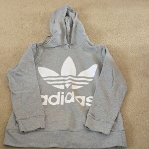 Adidas Gray Hoodie with White Logo. Women's Size Medium.
